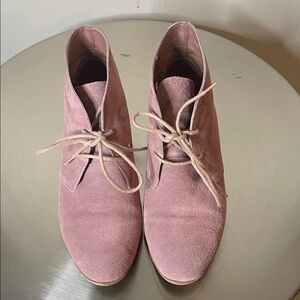 Mossimo Supply Co. Dusty Rose Suede Lace-Up Ankle Booties